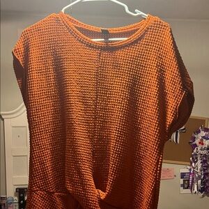 Orange Textured Women's Top